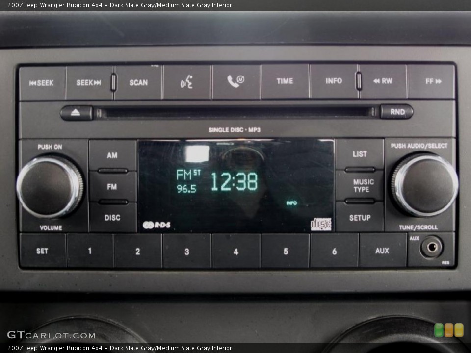 Dark Slate Gray/Medium Slate Gray Interior Controls for the 2007 Jeep Wrangler Rubicon 4x4 #41720874