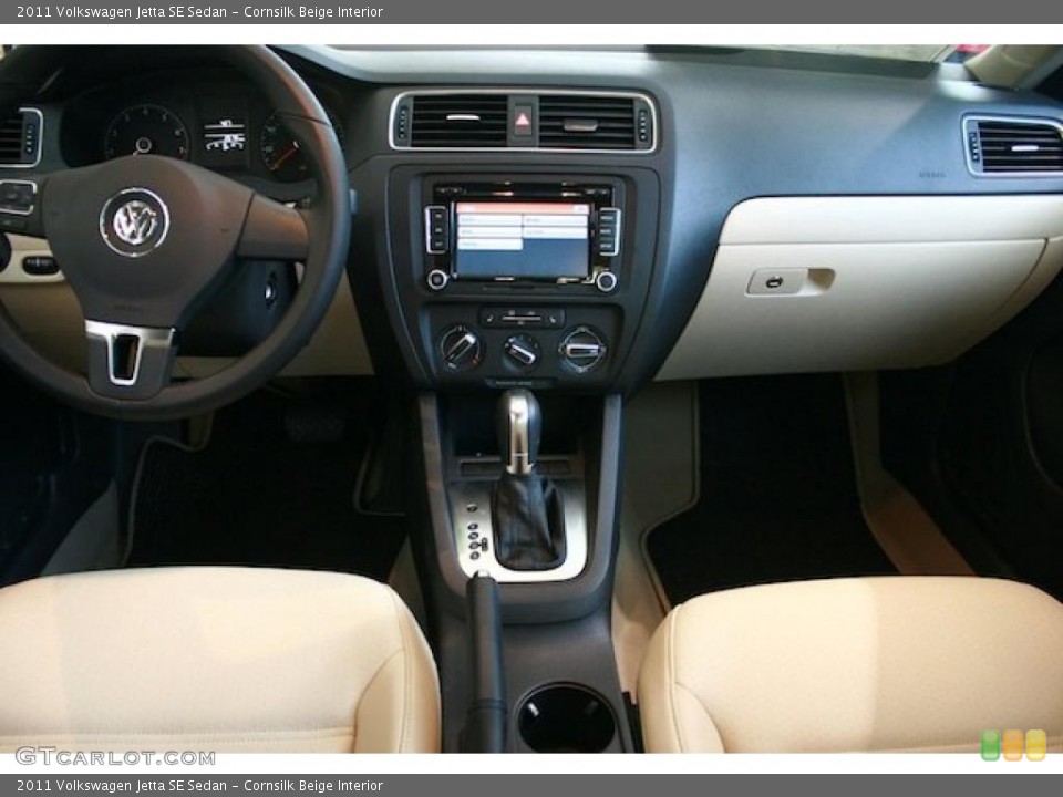 Cornsilk Beige Interior Dashboard for the 2011 Volkswagen Jetta SE Sedan #41726441