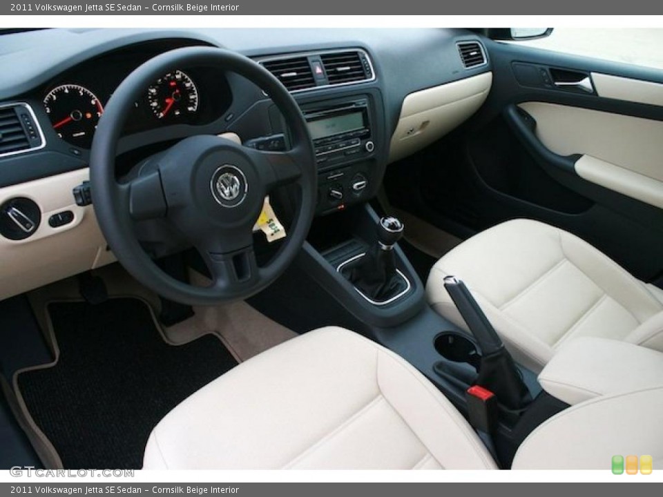 Cornsilk Beige Interior Prime Interior for the 2011 Volkswagen Jetta SE Sedan #41726871