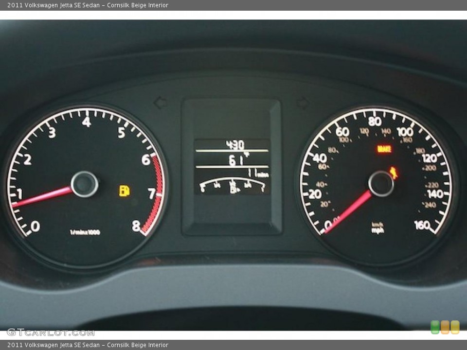 Cornsilk Beige Interior Gauges for the 2011 Volkswagen Jetta SE Sedan #41726959