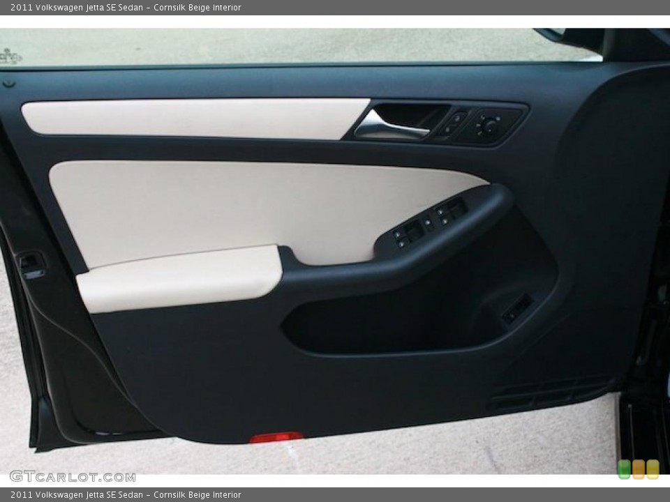 Cornsilk Beige Interior Door Panel for the 2011 Volkswagen Jetta SE Sedan #41726975