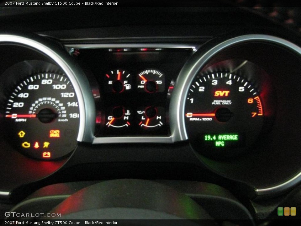 Black/Red Interior Gauges for the 2007 Ford Mustang Shelby GT500 Coupe #41734842