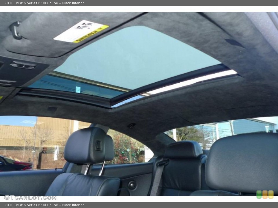 Black Interior Sunroof for the 2010 BMW 6 Series 650i Coupe #41739102