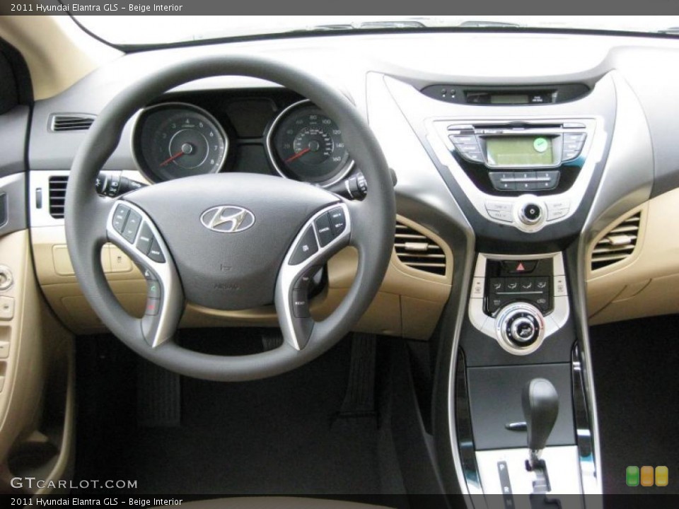 Beige Interior Dashboard for the 2011 Hyundai Elantra GLS #41740682