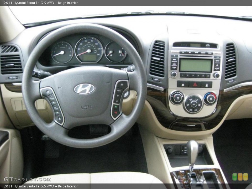 Beige Interior Controls for the 2011 Hyundai Santa Fe GLS AWD #41742175