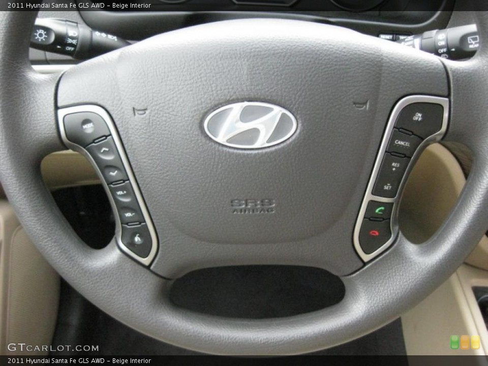 Beige Interior Controls for the 2011 Hyundai Santa Fe GLS AWD #41742215