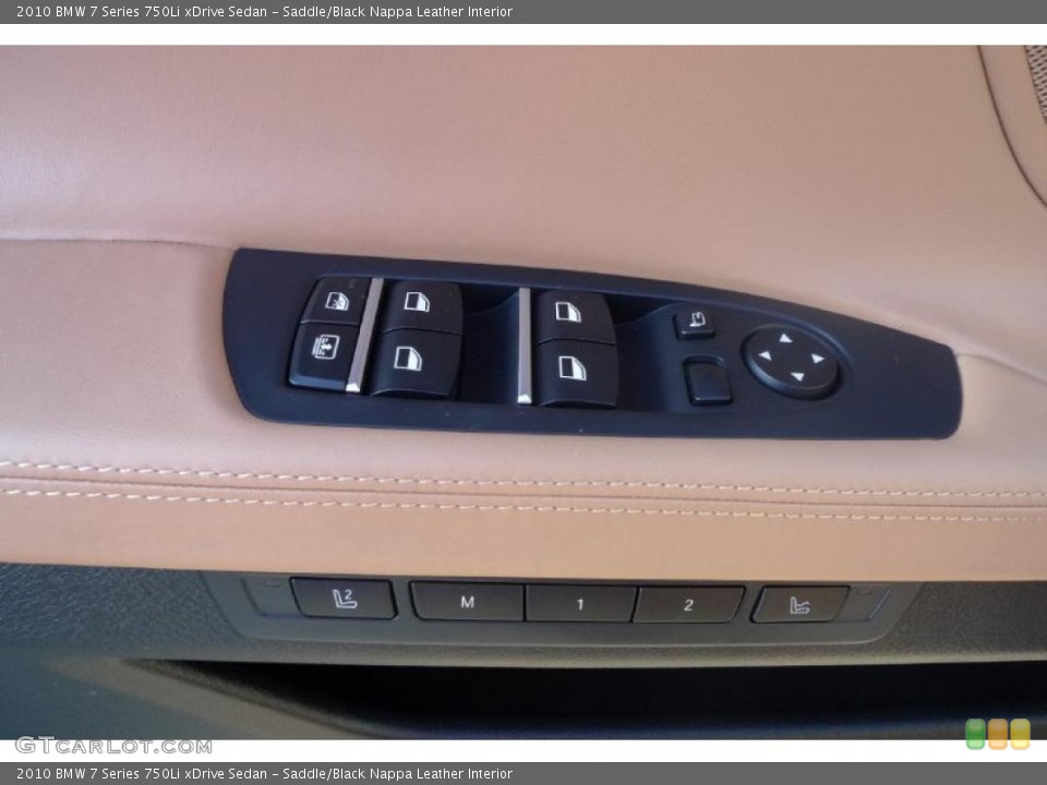 Saddle/Black Nappa Leather Interior Controls for the 2010 BMW 7 Series 750Li xDrive Sedan #41745827