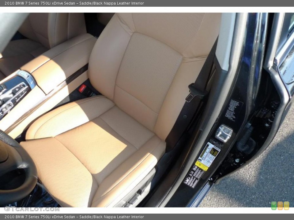 Saddle/Black Nappa Leather Interior Photo for the 2010 BMW 7 Series 750Li xDrive Sedan #41745839