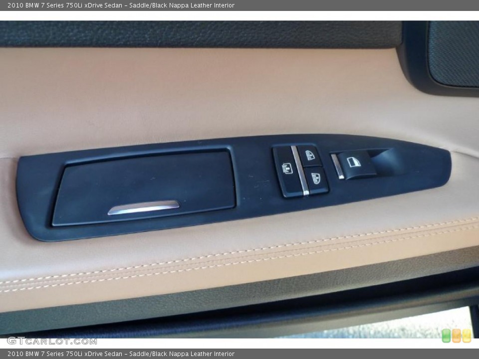 Saddle/Black Nappa Leather Interior Controls for the 2010 BMW 7 Series 750Li xDrive Sedan #41745903