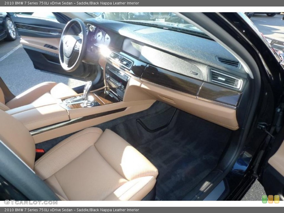 Saddle/Black Nappa Leather Interior Dashboard for the 2010 BMW 7 Series 750Li xDrive Sedan #41745971