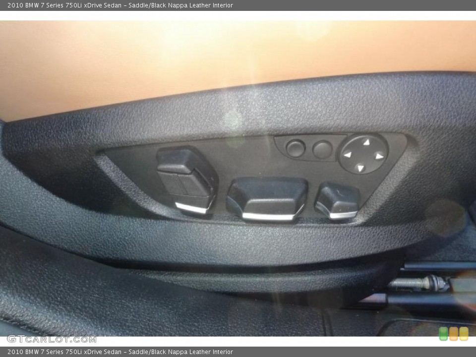 Saddle/Black Nappa Leather Interior Controls for the 2010 BMW 7 Series 750Li xDrive Sedan #41746003