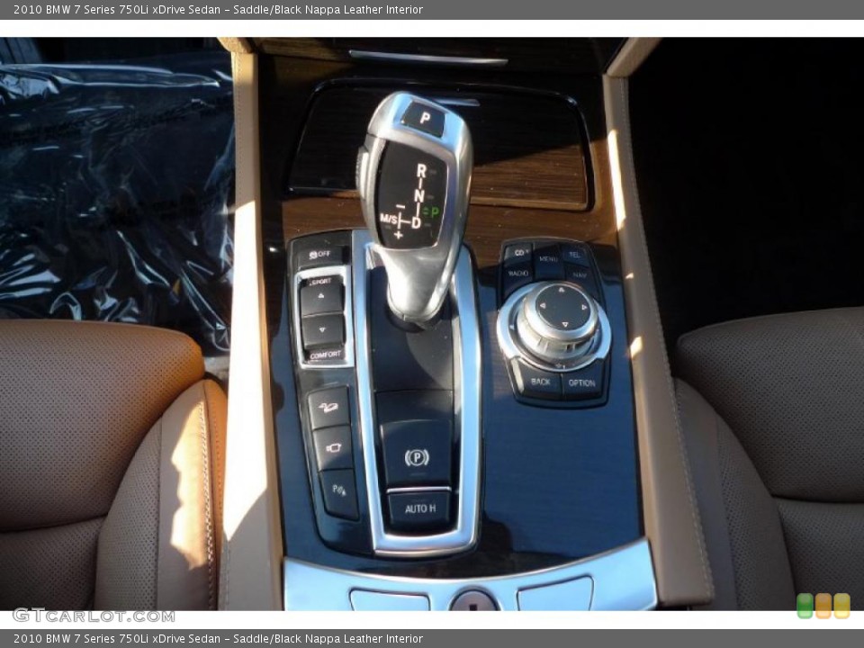 Saddle/Black Nappa Leather Interior Transmission for the 2010 BMW 7 Series 750Li xDrive Sedan #41746099