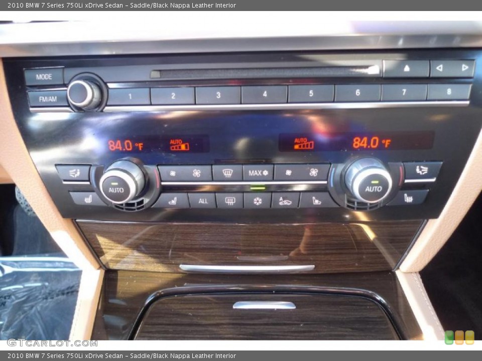 Saddle/Black Nappa Leather Interior Controls for the 2010 BMW 7 Series 750Li xDrive Sedan #41746115