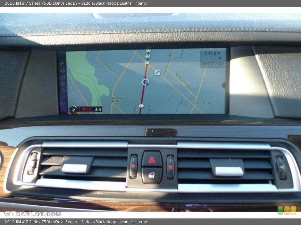 Saddle/Black Nappa Leather Interior Navigation for the 2010 BMW 7 Series 750Li xDrive Sedan #41746143
