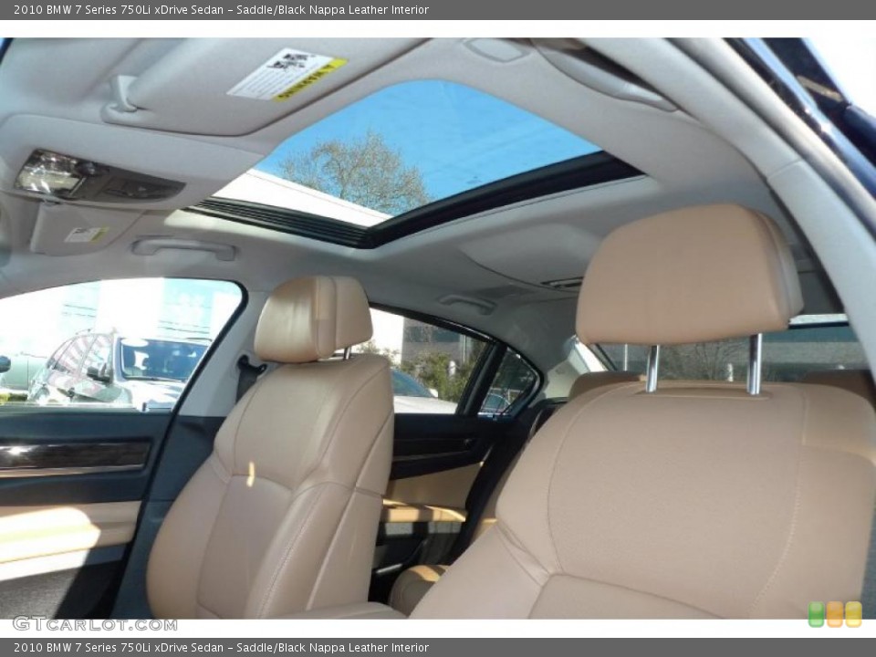 Saddle/Black Nappa Leather Interior Sunroof for the 2010 BMW 7 Series 750Li xDrive Sedan #41746191