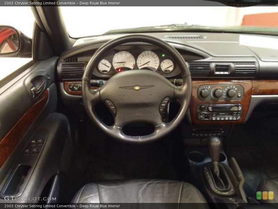 Deep Royal Blue Interior Dashboard for the 2003 Chrysler Sebring Limited Convertible #41749612