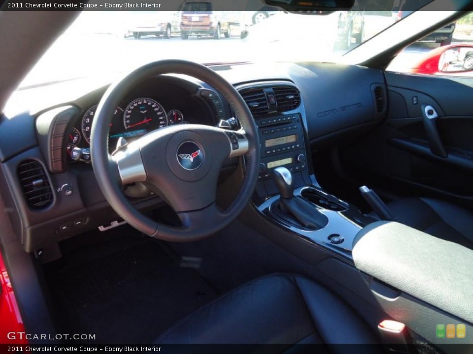 Ebony Black Interior Prime Interior for the 2011 Chevrolet Corvette Coupe #41755964