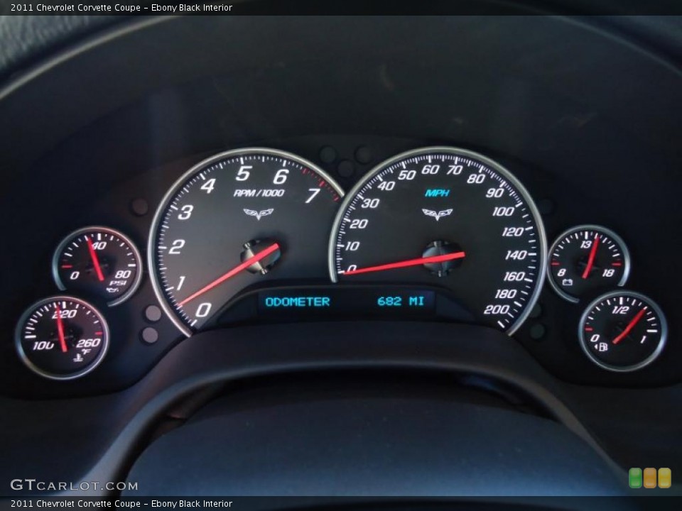 Ebony Black Interior Gauges for the 2011 Chevrolet Corvette Coupe #41756264