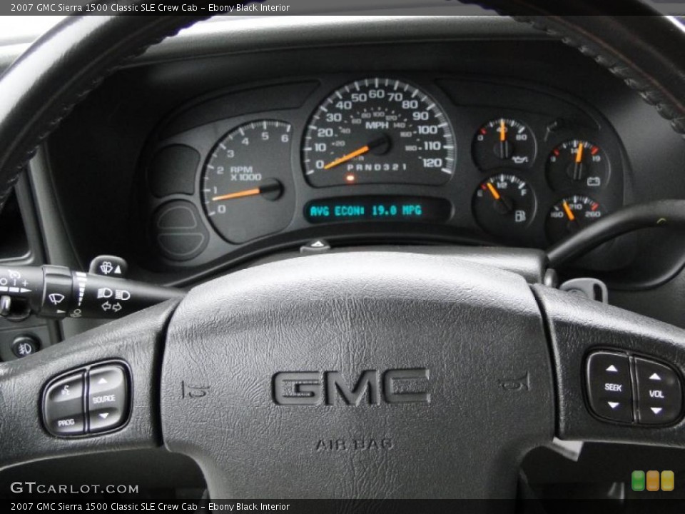 Ebony Black Interior Steering Wheel for the 2007 GMC Sierra 1500 Classic SLE Crew Cab #41759449