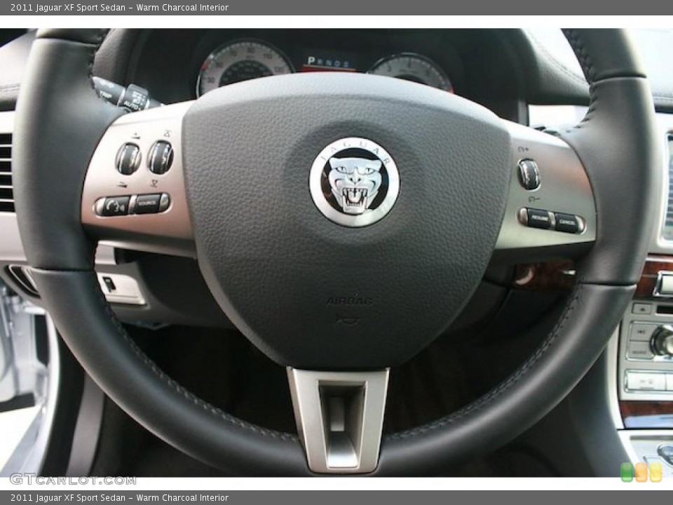 Warm Charcoal Interior Steering Wheel for the 2011 Jaguar XF Sport Sedan #41763021