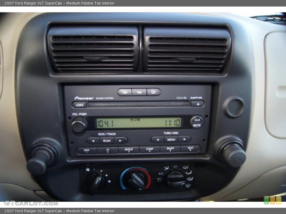 Medium Pebble Tan Interior Controls for the 2007 Ford Ranger XLT SuperCab #41765081