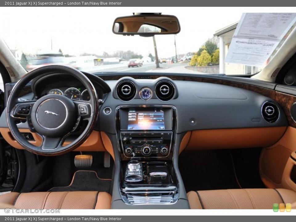 London Tan/Navy Blue Interior Dashboard for the 2011 Jaguar XJ XJ Supercharged #41769053