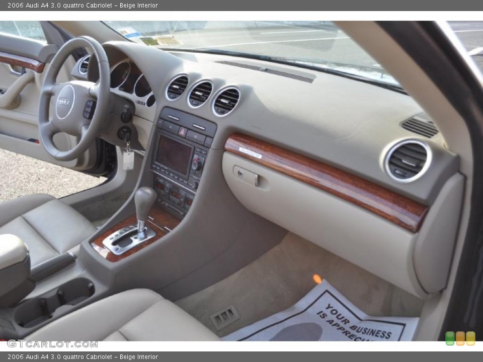 Beige Interior Dashboard for the 2006 Audi A4 3.0 quattro Cabriolet #41769909