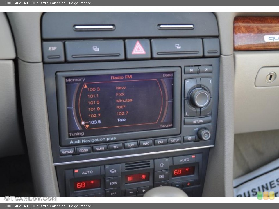Beige Interior Controls for the 2006 Audi A4 3.0 quattro Cabriolet #41770001