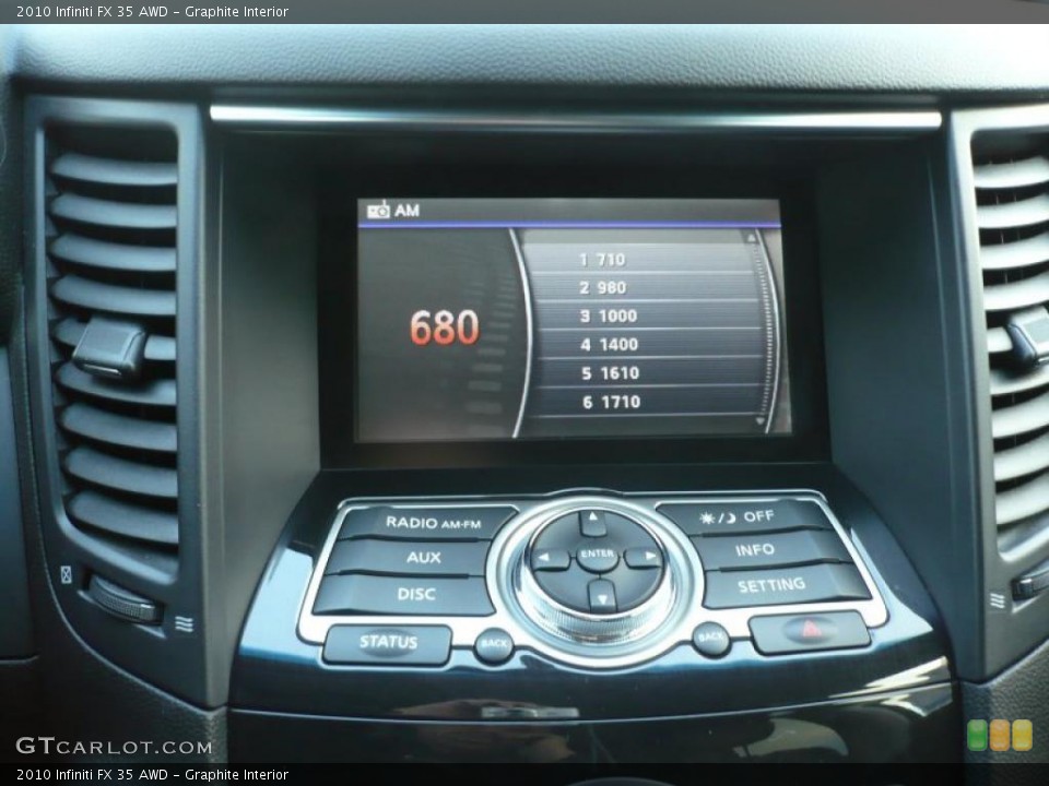 Graphite Interior Controls for the 2010 Infiniti FX 35 AWD #41771621