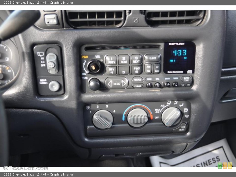 Graphite Interior Controls for the 1998 Chevrolet Blazer LS 4x4 #41771649