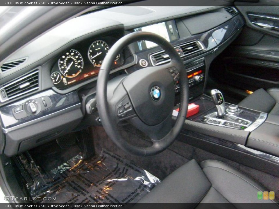 Black Nappa Leather Interior Dashboard for the 2010 BMW 7 Series 750i xDrive Sedan #41774713