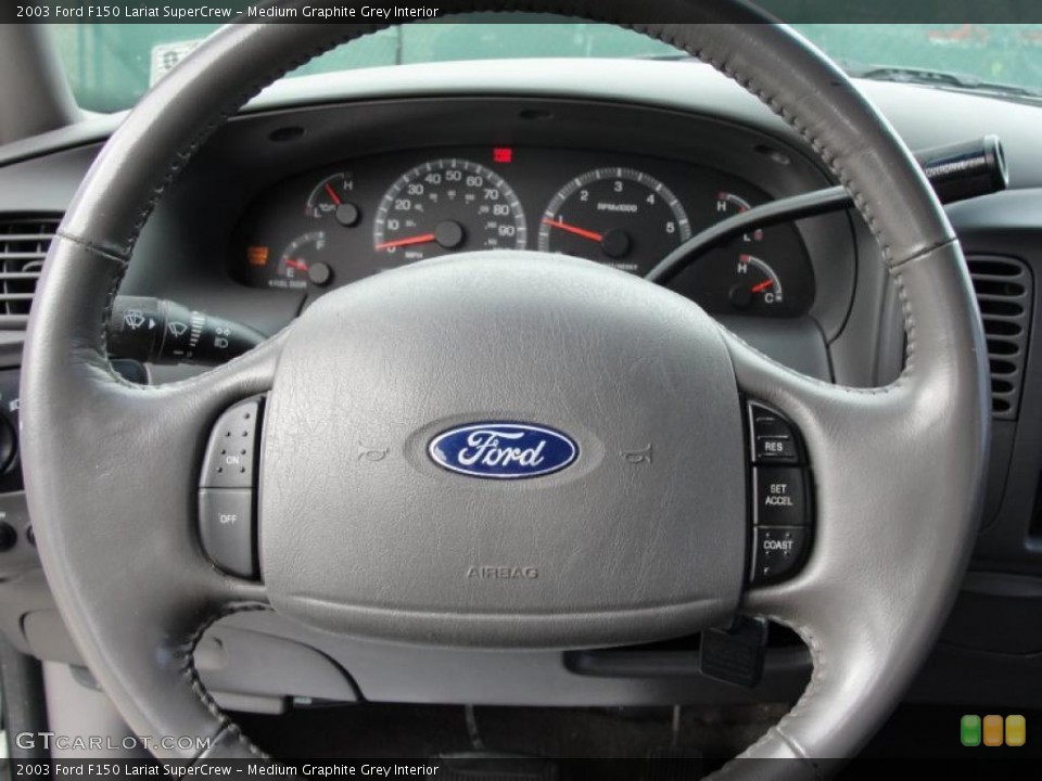 Medium Graphite Grey Interior Steering Wheel for the 2003 Ford F150 Lariat SuperCrew #41775141