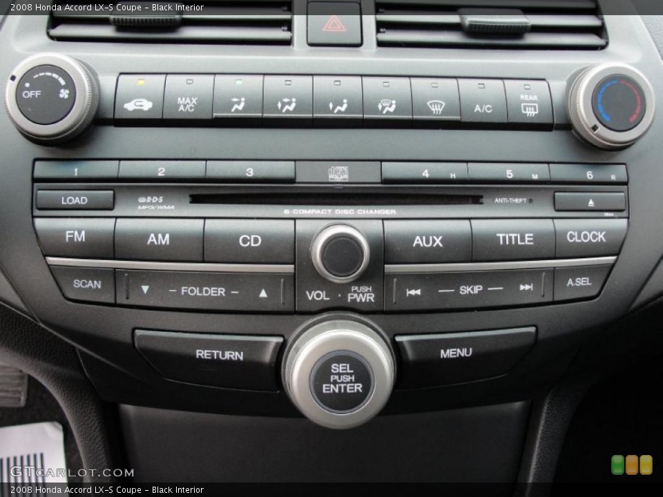 Black Interior Controls for the 2008 Honda Accord LX-S Coupe #41777257