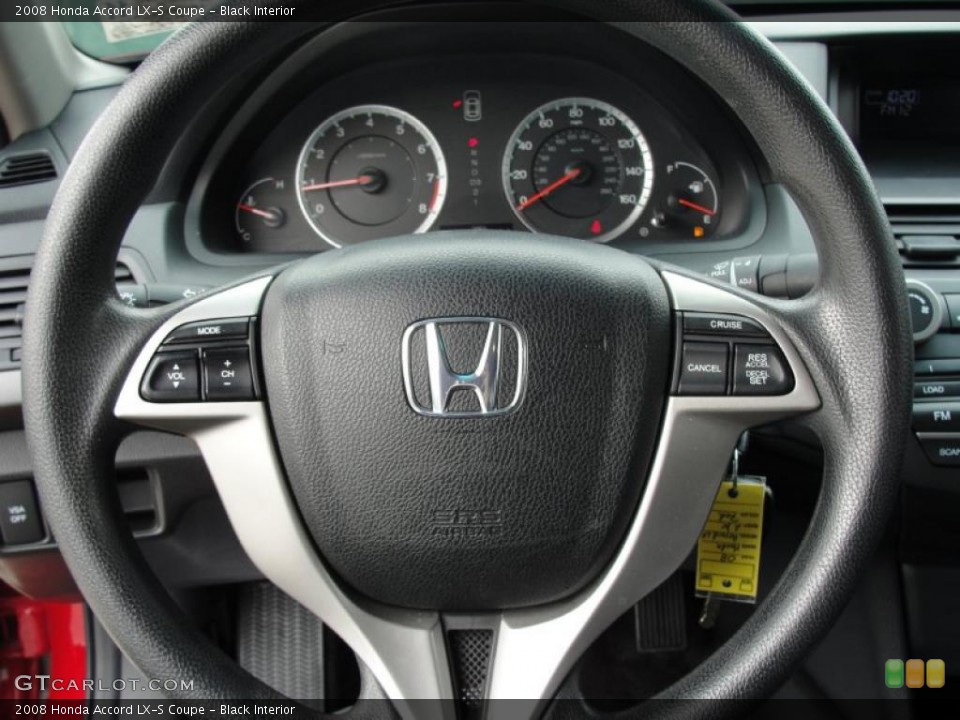 Black Interior Steering Wheel for the 2008 Honda Accord LX-S Coupe #41777289