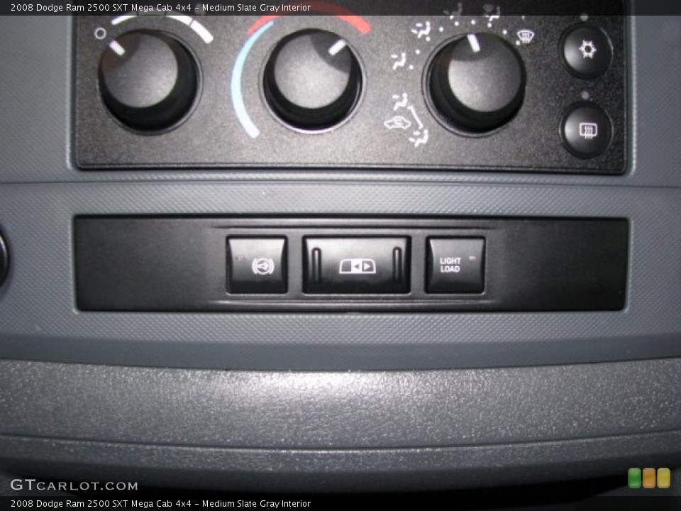 Medium Slate Gray Interior Controls for the 2008 Dodge Ram 2500 SXT Mega Cab 4x4 #41777938