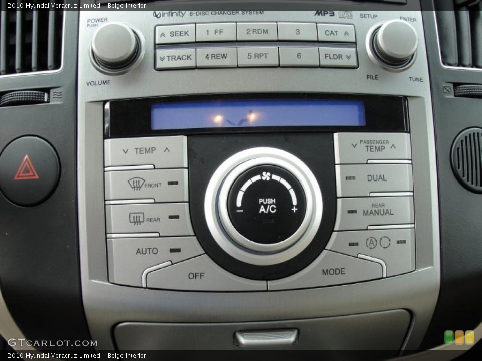 Beige Interior Controls for the 2010 Hyundai Veracruz Limited #41779865