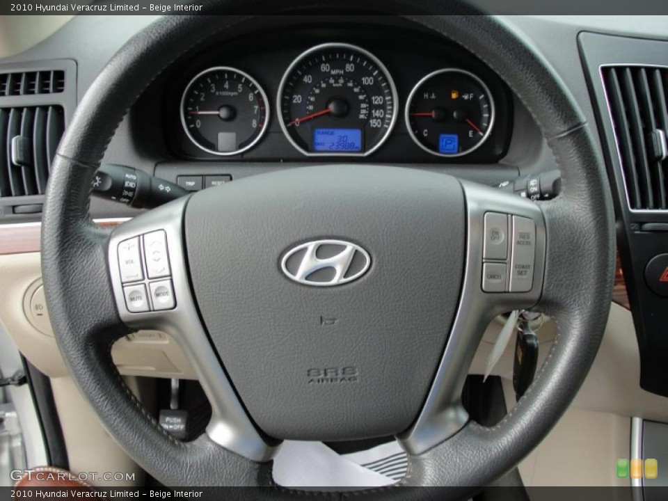 Beige Interior Steering Wheel for the 2010 Hyundai Veracruz Limited #41779901