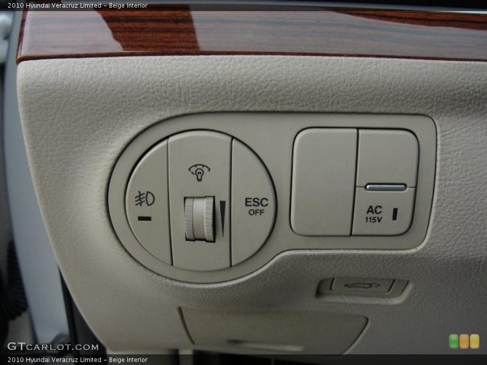 Beige Interior Controls for the 2010 Hyundai Veracruz Limited #41779945
