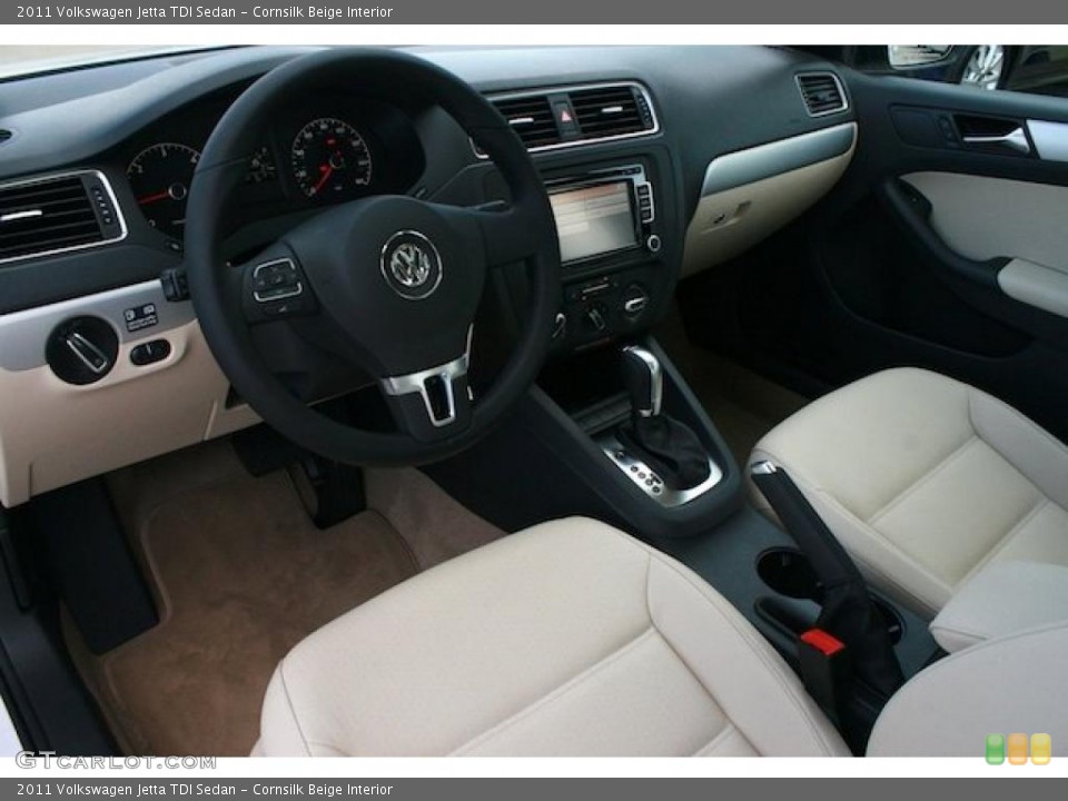 Cornsilk Beige Interior Prime Interior for the 2011 Volkswagen Jetta TDI Sedan #41787745