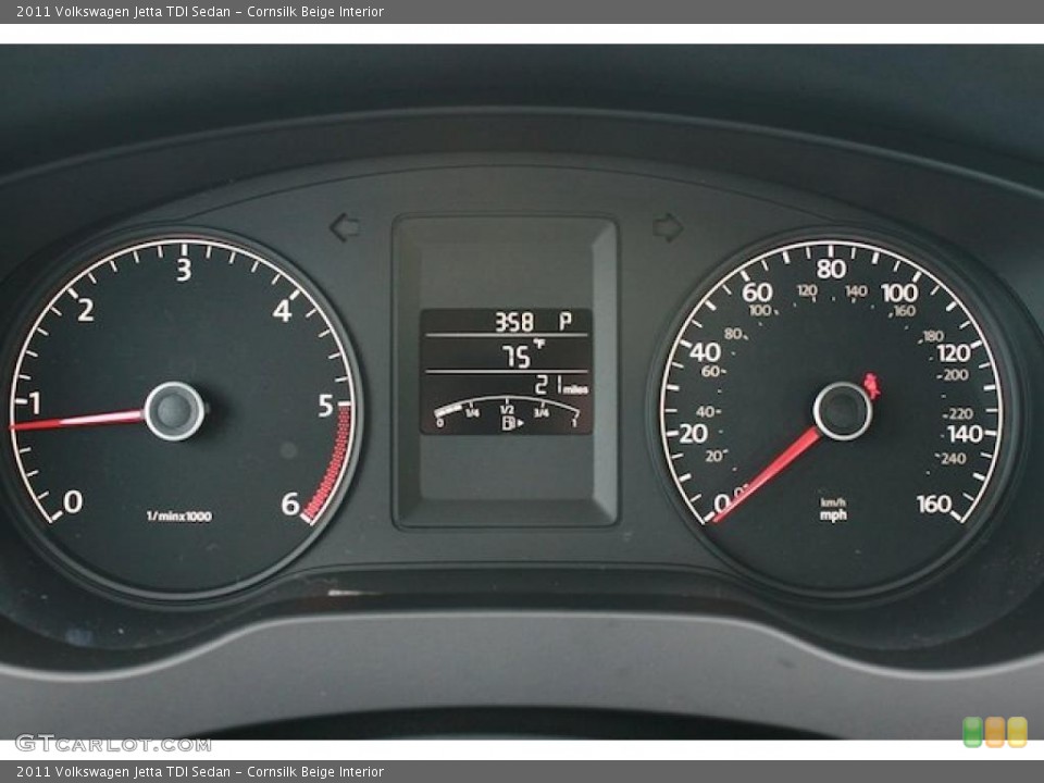 Cornsilk Beige Interior Gauges for the 2011 Volkswagen Jetta TDI Sedan #41787801