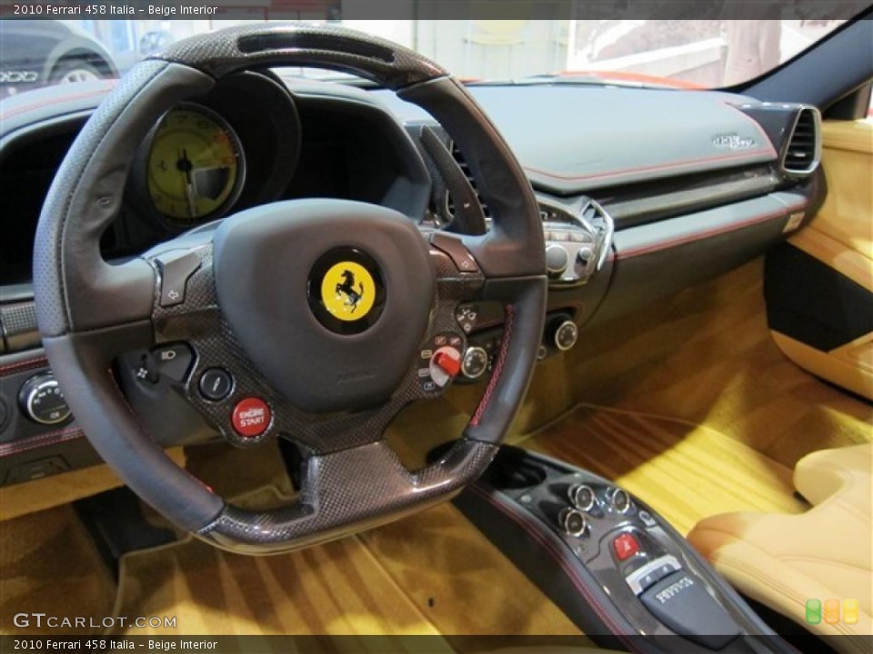 Beige Interior Steering Wheel For The 2010 Ferrari 458