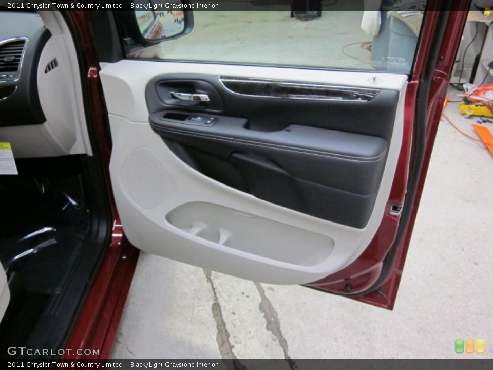 Black/Light Graystone Interior Door Panel for the 2011 Chrysler Town & Country Limited #41803439