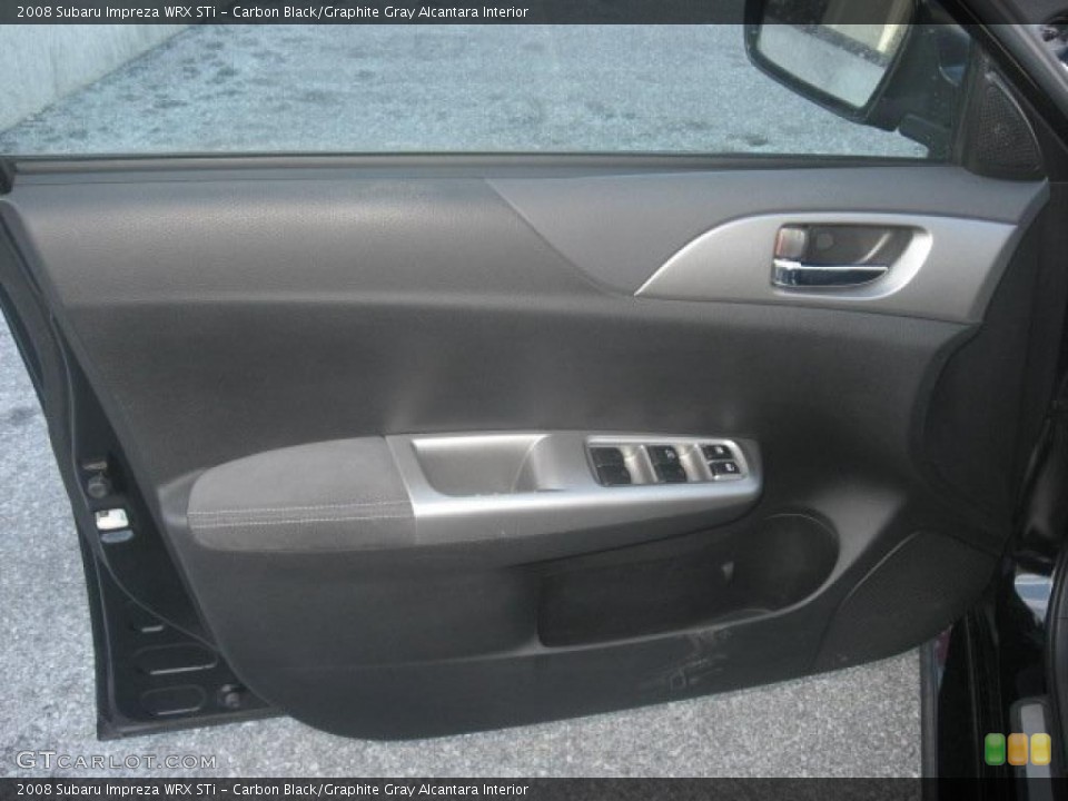 Carbon Black/Graphite Gray Alcantara Interior Door Panel for the 2008 Subaru Impreza WRX STi #41805467
