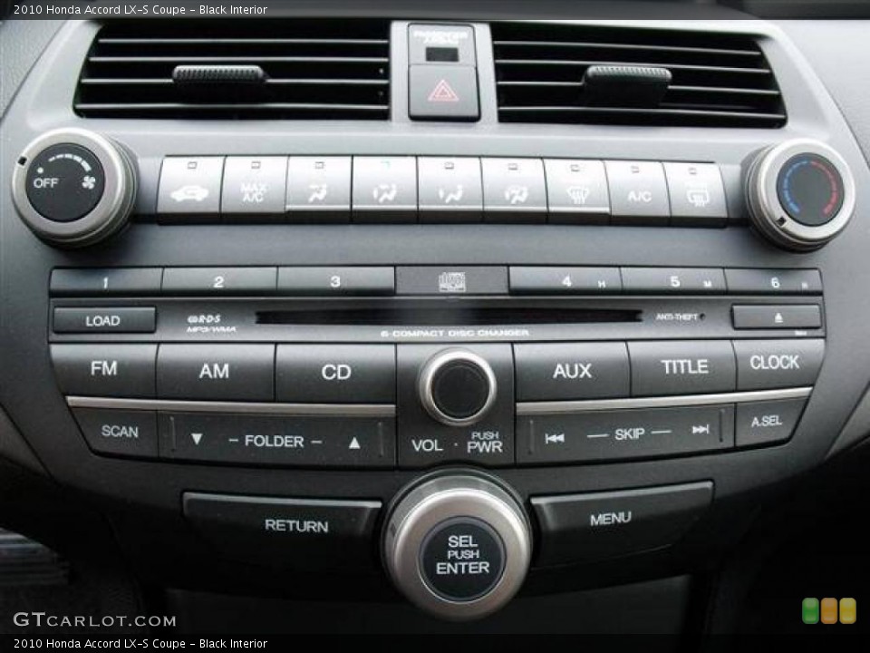 Black Interior Controls for the 2010 Honda Accord LX-S Coupe #41806975