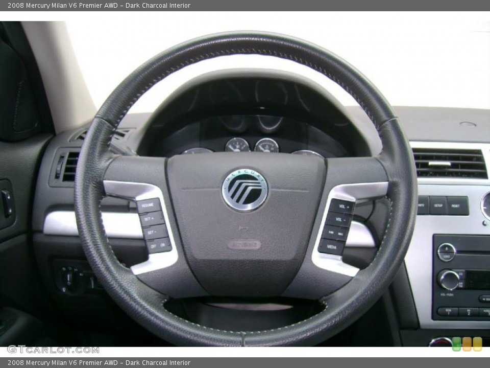 Dark Charcoal Interior Steering Wheel for the 2008 Mercury Milan V6 Premier AWD #41817007