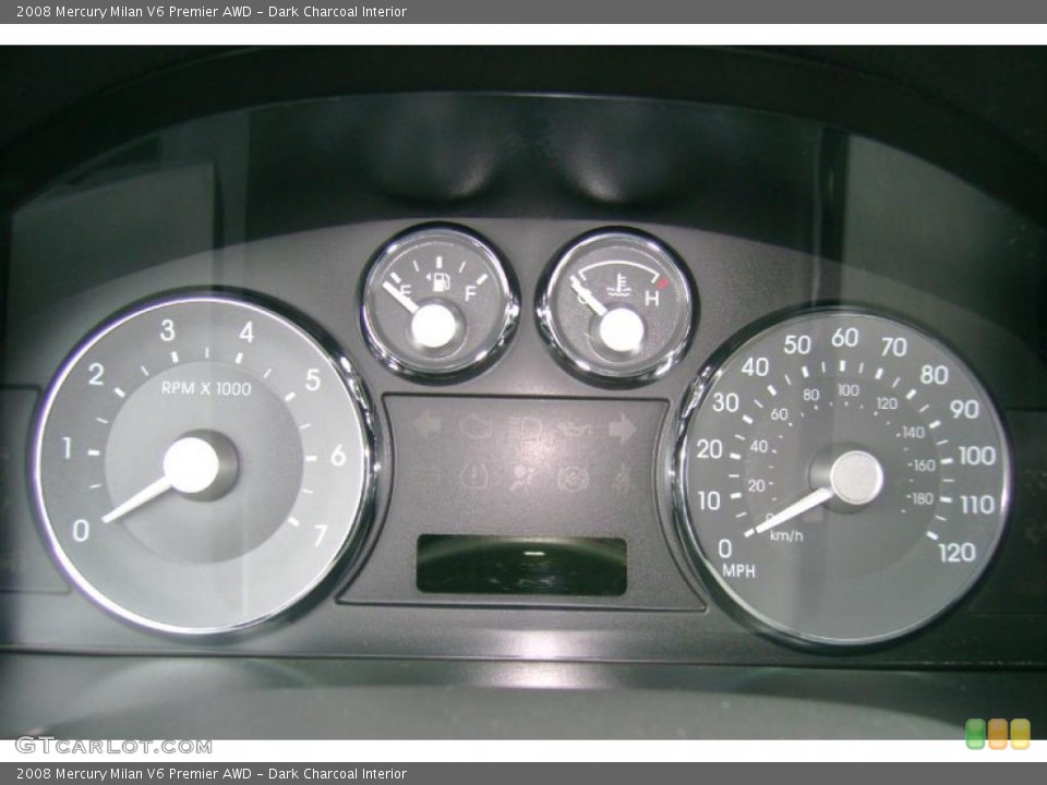 Dark Charcoal Interior Gauges for the 2008 Mercury Milan V6 Premier AWD #41817103