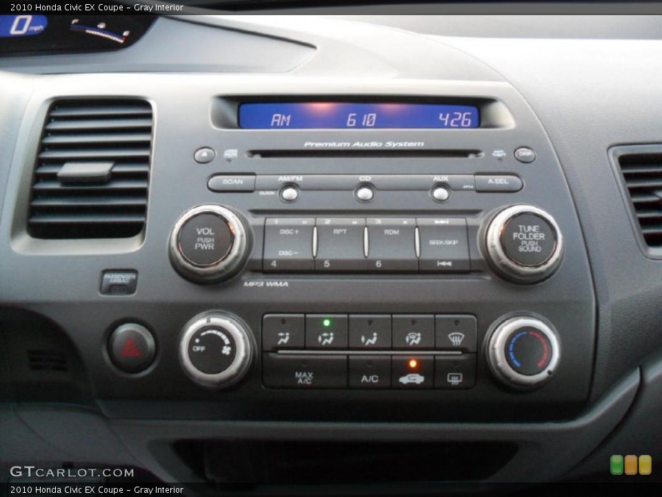Gray Interior Controls for the 2010 Honda Civic EX Coupe #41818903
