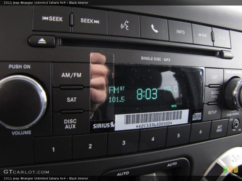 Black Interior Controls for the 2011 Jeep Wrangler Unlimited Sahara 4x4 #41824235