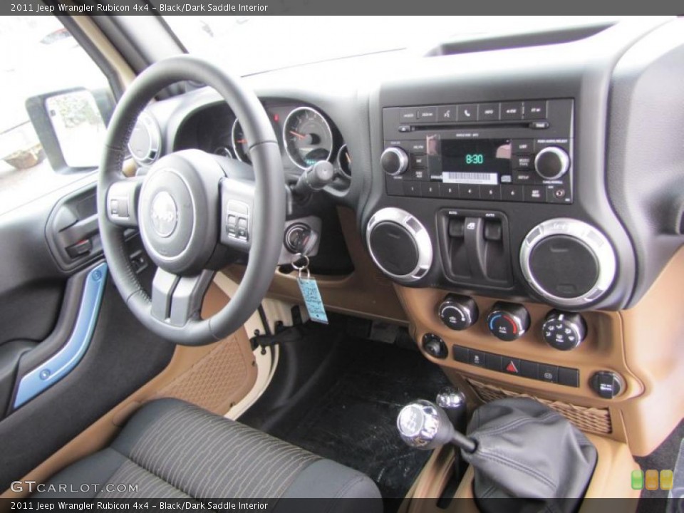 Black/Dark Saddle Interior Dashboard for the 2011 Jeep Wrangler Rubicon 4x4 #41824487
