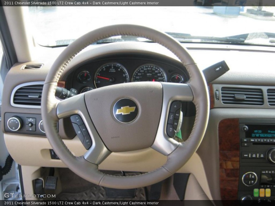 Dark Cashmere/Light Cashmere Interior Steering Wheel for the 2011 Chevrolet Silverado 1500 LTZ Crew Cab 4x4 #41837824